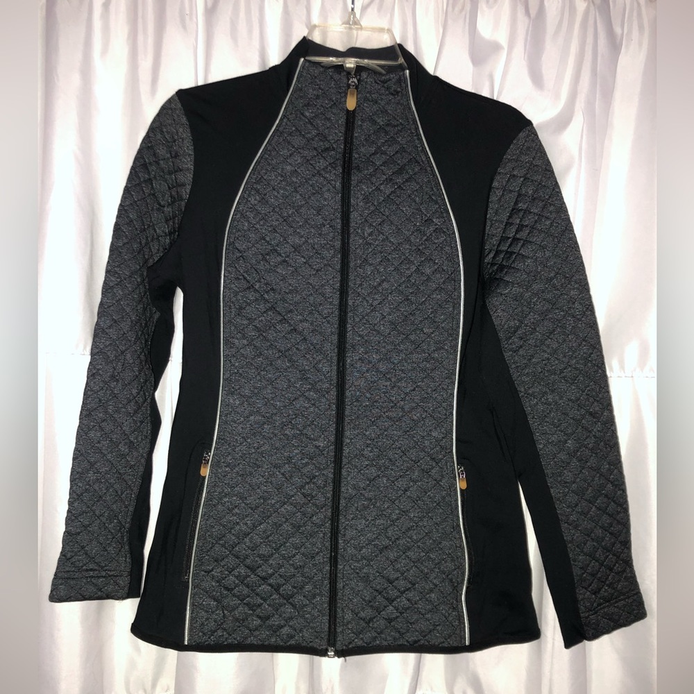 Neiman Marcus Fitted Quilted Zip-up Jacket